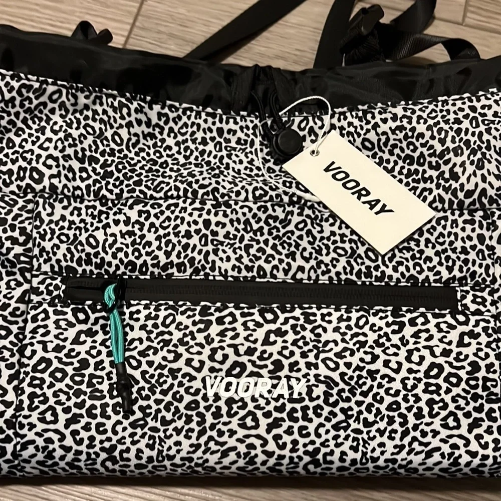 Drawstring leopard print backpack